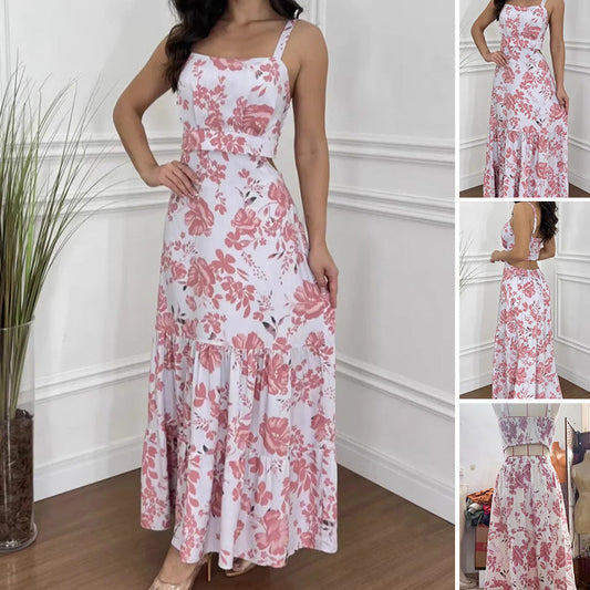 🏖️Summer Specials🌴Women's Floral Print Dress with Pleated Hem
