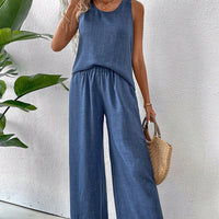 ✨2025 New Arrivals 50% OFF✨Sleeveless Top & Wide-Leg Pants Set