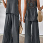 ✨2025 New Arrivals 50% OFF✨Sleeveless Top & Wide-Leg Pants Set