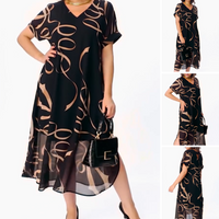 Flowy V-Neck Midi Dress