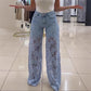 💃Summer fashion forward🌸🔥 Lace spliced jeans✈️ free shipping