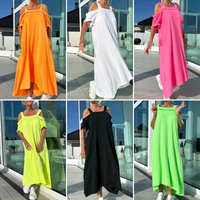 🏖️Summer Specials💃Women's Cold Shoulder Casual Maxi Dress