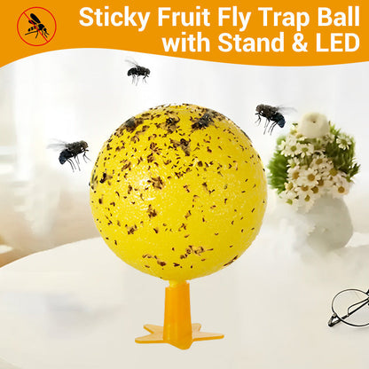 🥳2026 HOT SALE🥳💞50K+ SOLD!🚫🪰 58% OFF! LED Fruit Fly Trap – Sticky ball + light attracts insects day & night. Non‑toxic, no chemicals. Perfect for kitchen & office. Just set & toss. 🍎✨