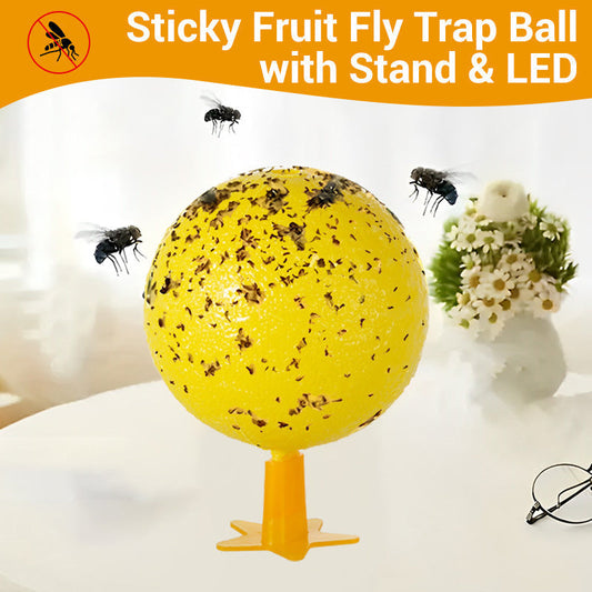 🥳2026 HOT SALE🥳💞50K+ SOLD!🚫🪰 58% OFF! LED Fruit Fly Trap – Sticky ball + light attracts insects day & night. Non‑toxic, no chemicals. Perfect for kitchen & office. Just set & toss. 🍎✨