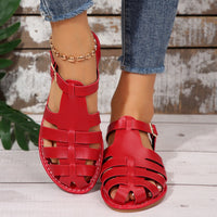 Women's Fashionable Hollow Closed Toe Flat Sandals