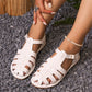 Women's Fashionable Hollow Closed Toe Flat Sandals