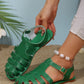 Women's Fashionable Hollow Closed Toe Flat Sandals