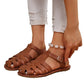 Women's Fashionable Hollow Closed Toe Flat Sandals
