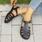 Women's Fashionable Hollow Closed Toe Flat Sandals