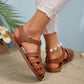 Women's Fashionable Hollow Closed Toe Flat Sandals