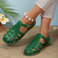 Women's Fashionable Hollow Closed Toe Flat Sandals