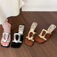 Retro Square Toe Cutout High Heel Sandals