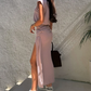 🌸New Arrival 50%OFF💖 Women's Elegant Top & High Slit Skirt Set