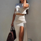 🌸New Arrival 50%OFF💖 Women's Elegant Top & High Slit Skirt Set