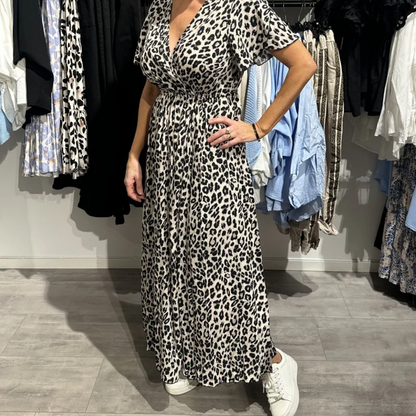🔥Summer Hot Sale 50％ OFF💝Women’s Fashion Leopard Print Maxi Dress