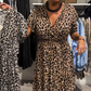 🔥Summer Hot Sale 50％ OFF💝Women’s Fashion Leopard Print Maxi Dress