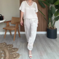 Sleek V-Neck Top Pants 2-Piece Set