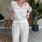 Sleek V-Neck Top Pants 2-Piece Set