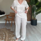 Sleek V-Neck Top Pants 2-Piece Set