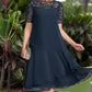 Women's Layered Mesh A-Line Midi Dress