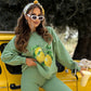 🍋Stylish Print Pullover Hoodie & Pants 2-Piece Set