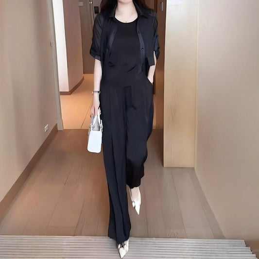 🌟 Women's 3-Piece Shirt Jacket, Vest and Pants Set