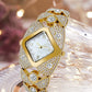 Women's Retro Quartz Watch with Sparkling Rhinestones