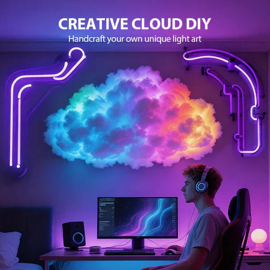 🌈☁️DIY USB-powered Thundercloud LED light decoration
