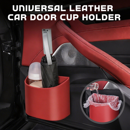🥳2026 HOT SALE🥳💞50K+ SOLD!🚗🧺 56% OFF! Leather Car Door Cup Holder – Wide‑mouth opening, easy reach for drinks & phone. Clip‑on secure fit. PU leather, tough & stylish. 🛡️✨
