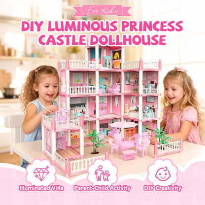 📢📢56% OFF!!⏰DIY Luminous Princess Castle Dollhouse