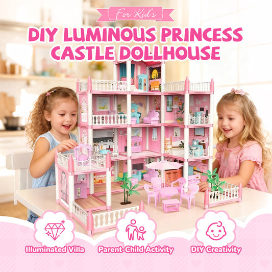 📢📢56% OFF!!⏰DIY Luminous Princess Castle Dollhouse