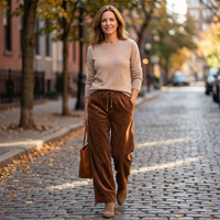 👖✨ 50% OFF! Casual Loose Fit Corduroy Trousers for Women – Wide-Leg, Adjustable Waist & Wrinkle-Resistant Retro Style— Free shipping for two pieces