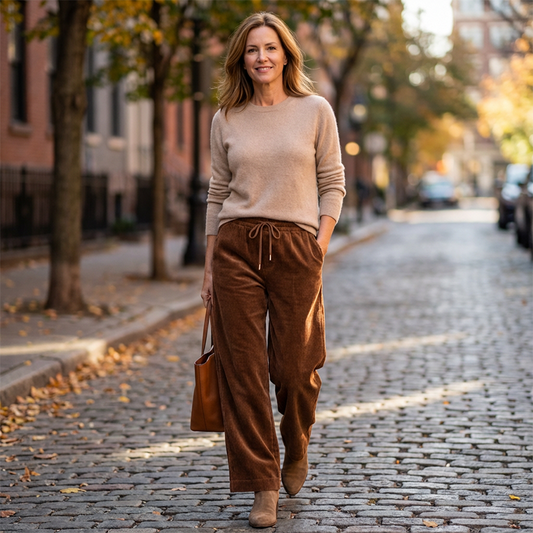 👖✨ 50% OFF! Casual Loose Fit Corduroy Trousers for Women – Wide-Leg, Adjustable Waist & Wrinkle-Resistant Retro Style— Free shipping for two pieces