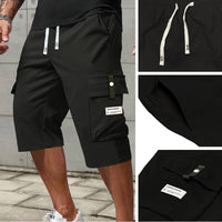 Men's Casual Drawstring Capri Cargo Pants