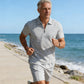 📢📢40% OFF !! ⏰Summer Casual Zip-Neck Shirt & Shorts Set