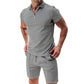 📢📢40% OFF !! ⏰Summer Casual Zip-Neck Shirt & Shorts Set
