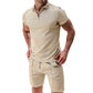 📢📢40% OFF !! ⏰Summer Casual Zip-Neck Shirt & Shorts Set