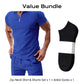 📢📢40% OFF !! ⏰Summer Casual Zip-Neck Shirt & Shorts Set