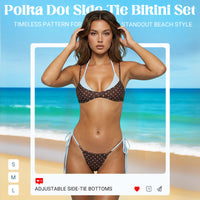 Women's Polka Dot Side-Tie Bikini Set