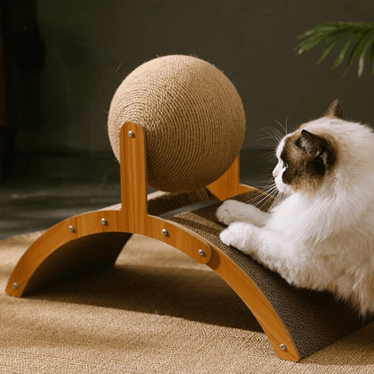 🎉 2026 Sale — Over 35,300 Sold!🐈 Natural Sisal Cat Scratching Ball With Cardboard Pad