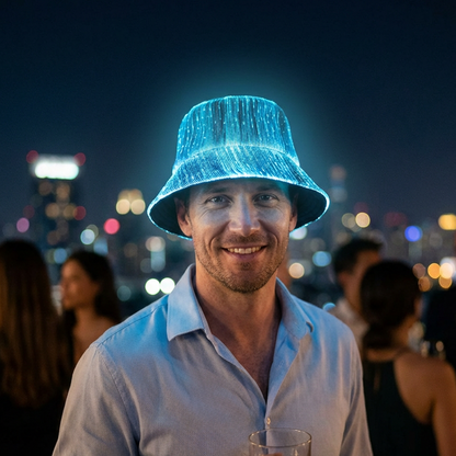 🚀 2026 Future of Style | Glowing Fiber Optic Bucket Hat | Light Up the Night 🌈