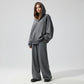 Women's Glitter Zip-Up Hoodie and Wide-Leg Pants Set