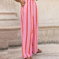 🎁 Free Socks with Purchase 🎁 Women's Striped Wide-Leg Casual Pants