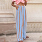 🎁 Free Socks with Purchase 🎁 Women's Striped Wide-Leg Casual Pants