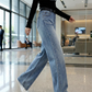 🎁Free Gift With Purchase 🎁 Women's Sparkling High-Waist Straight-Leg Denim Pants