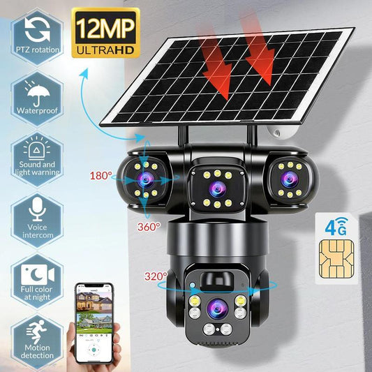📢📢40% OFF !!!⏰Solar-Powered Multi-Angle Security Camera