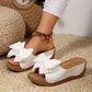 Women's Bowknot Peep-Toe Wedge Sandals