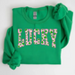 🍀St. Patrick’s Day Essential! Women's Lucky Shamrock Graphic Sweatshirt 🎁Free Gift With Purchase 🎁