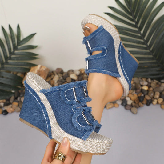 📢📢Big Sale Now On!⏰Women's Casual Denim Platform Slide Sandals