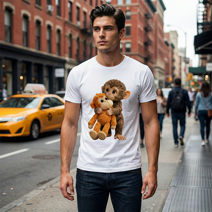 🥰 Only ￡14.99！！Unisex Monkey Hugging Toy Graphic T-Shirt